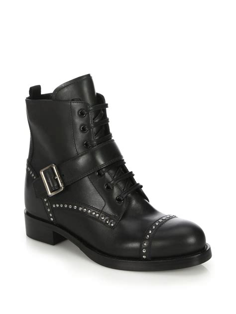 prada black studded shoes|prada black aftershave boots.